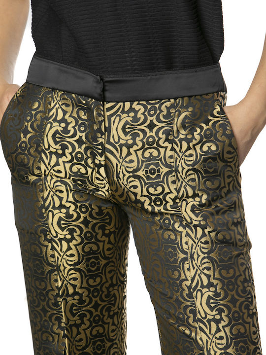 Γυναικείο Υφασμάτινο Παντελόνι Gold, Black