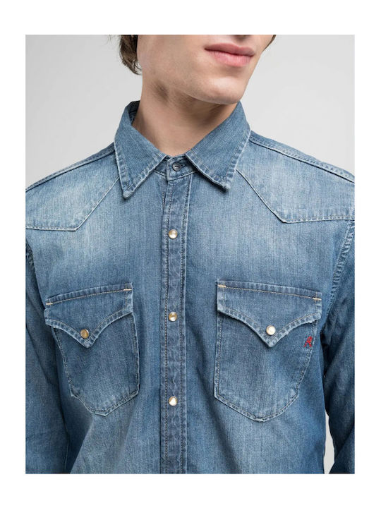 Replay Long-sleeved Denim Shirt Medium Blue