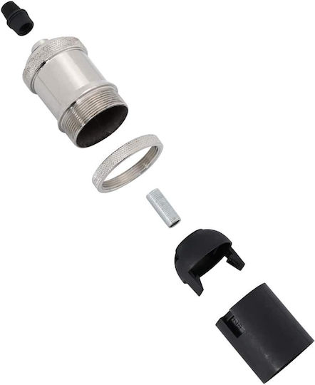vidaXL Pendant Light Silver with Socket E27 4.9x9.4cm