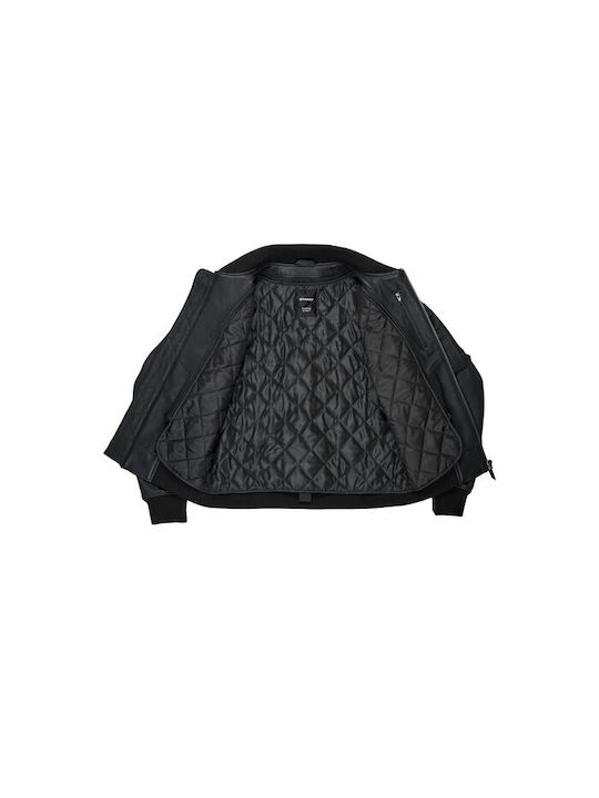 Pando Moto Twin Leather Ανδρικό Μπουφάν Μηχανής Δερμάτινο 4 Εποχών Μαύρο