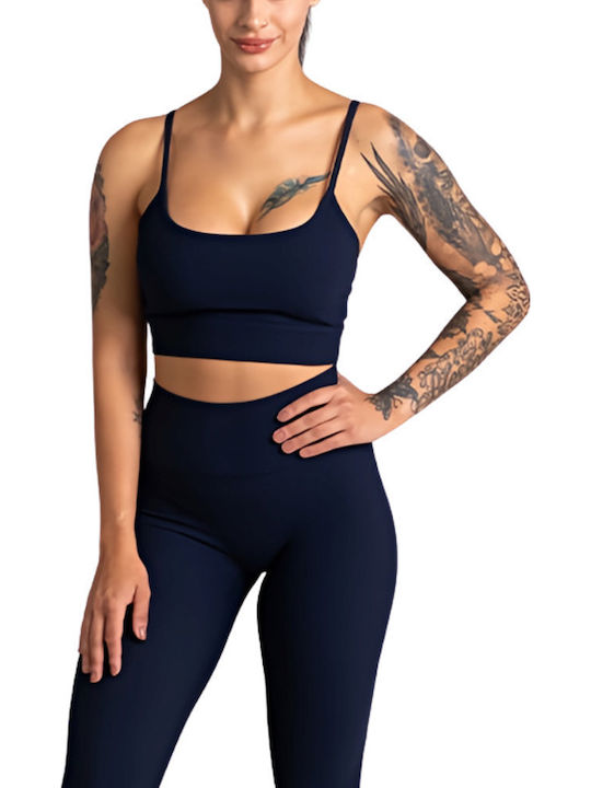 Amouna Women's Athletic Sports Bra Navy Blue