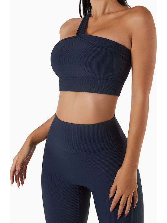 Amouna Women's Athletic Sports Bra Navy Blue