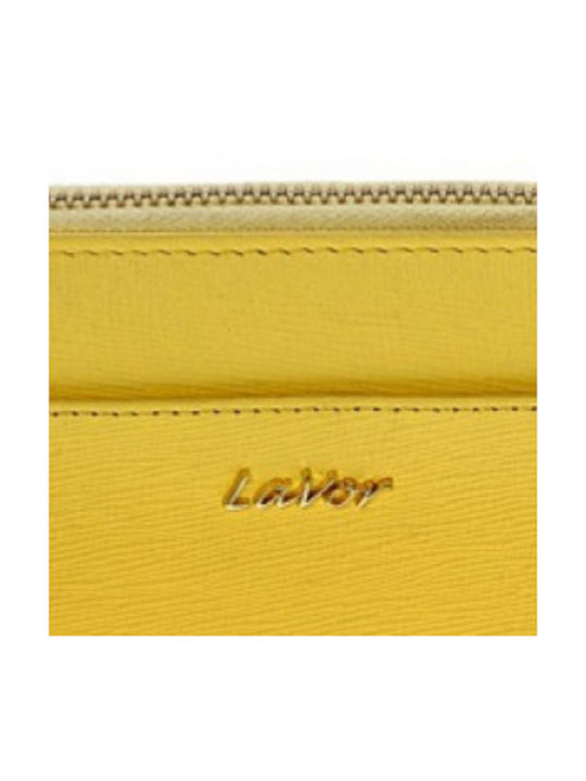 Lavor Large Leather Women's Wallet Yellow