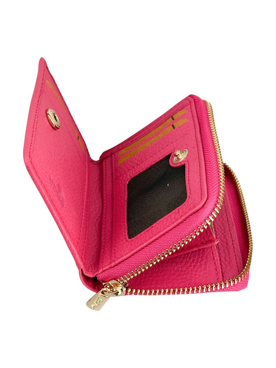 Small Leather Women's Wallet Classic with RFID Fuchsia