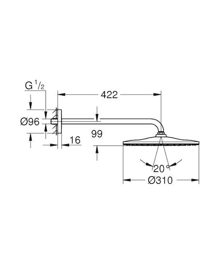 Grohe Rainshower Mono 310 Κεφαλή Ντουζ με Βραχίονα