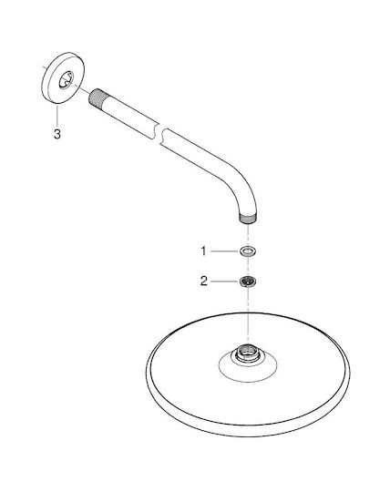 Grohe Tempesta 250 Στρογγυλή Κεφαλή Ντουζ 50.5cm με Βραχίονα