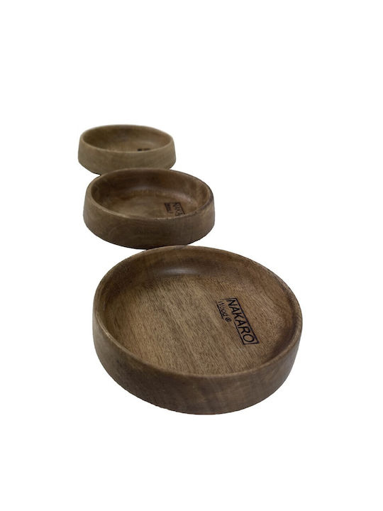 Nakaro Wood Купа за сервиране Кръгла Дърво с диаметър 22.5бр