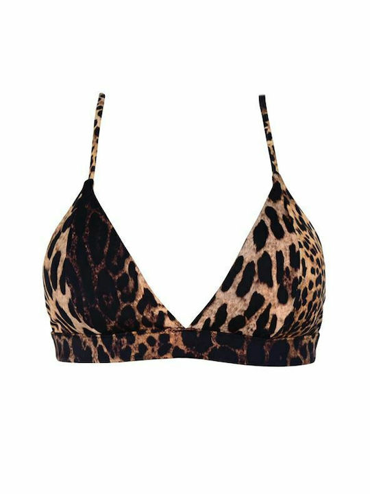 Rock Club Bikini Triangle Animal Print Brown