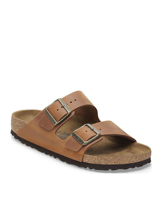 Arizona Women's Flat Sandals in Tabac Brown Color Narrow Fit