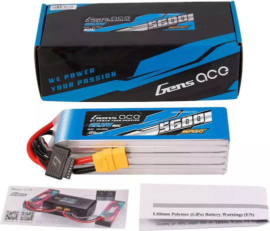 Gens Ace Ace Classic Батерия Li-Po 22.2V 5600mAh 80C 6S XT90 за RC Превозно Средство