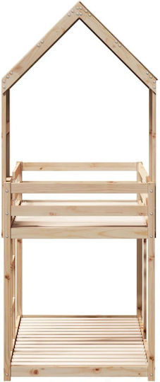 Kinderbett Koje Einzeln Beige für Matratze 90x200cm