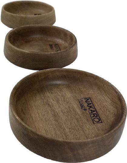 Nakaro Wood Купа за сервиране Кръгла Дърво с диаметър 12бр
