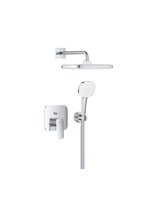 Grohe Σετ Μίκτης & Κεφαλή Ντουζ Εντοιχισμού για Ντουζιέρα 2 Εξόδων Ασημί 4067393050285