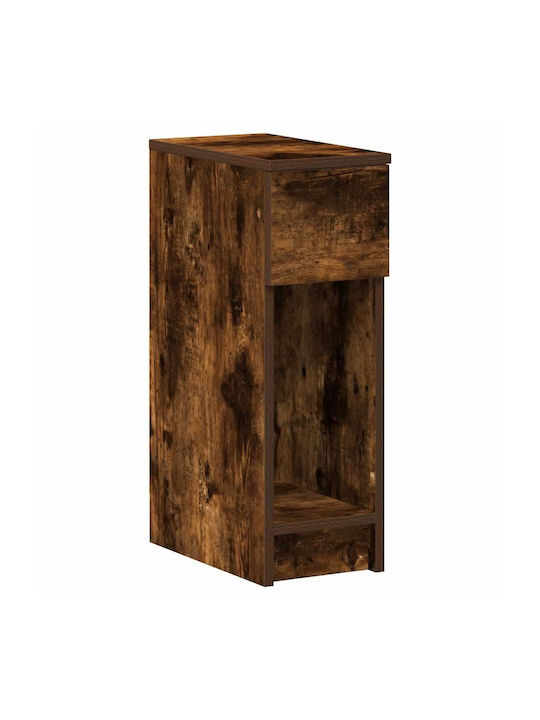 Bedside Table Drawer Smoked Oak 20x36x60 cm Brown