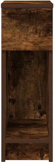 Bedside Table Drawer Smoked Oak 20x36x60 cm Brown