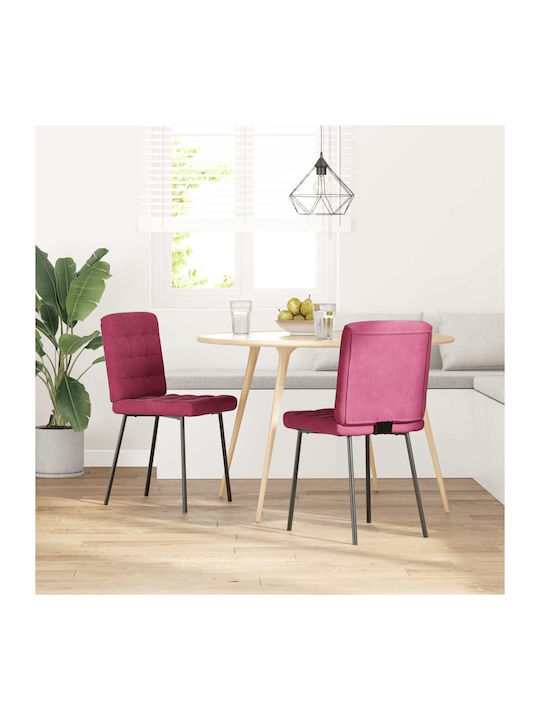 Dining Room Velvet Chair Bordeaux 45x54x83cm 2pcs