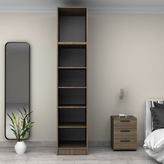 Ușă simplă Dulap de Haine Victoria cu Spațiu de Depozitare Nuci 50x60x240cm