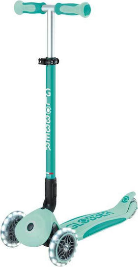 Globber Παιδικό Πατίνι Αναδιπλούμενο Go Up Deluxe Lights 360° Τρίτροχο με Led Φωτισμό Mint Green