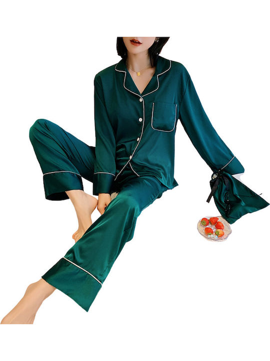 La Lolita Amsterdam Winter Women's Petrol Blue Pyjama Set Tiana