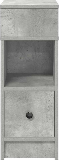 Grey Wooden Bedside Table Concrete 25x31x66cm