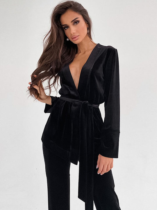 La Lolita Amsterdam Winter Women's Pyjama Set Velvet Black