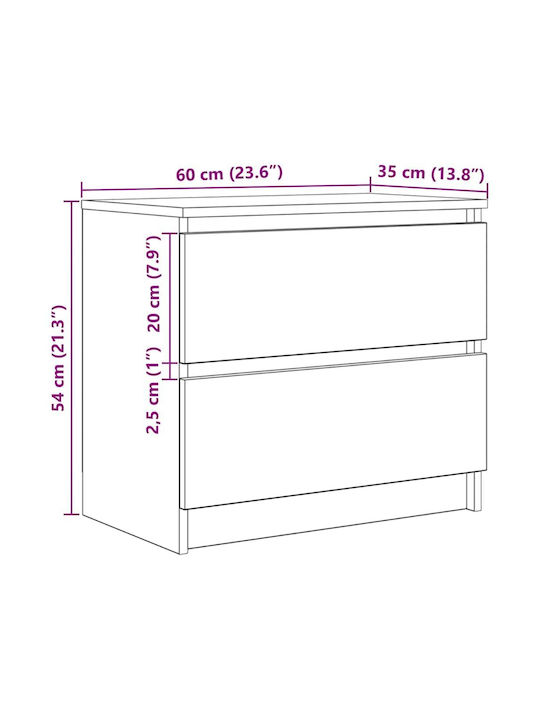 Έπιπλο Τηλεόρασης Καφέ Μ60xΠ35xΥ54cm