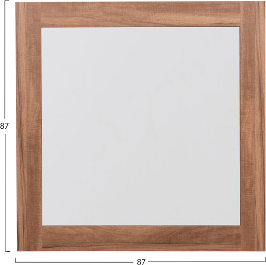 HomeMarkt Harry Καθρέπτης Τοίχου με Μπεζ Ξύλινο Πλαίσιο 87x87cm