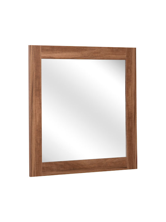 HomeMarkt Harry Καθρέπτης Τοίχου με Μπεζ Ξύλινο Πλαίσιο 87x87cm