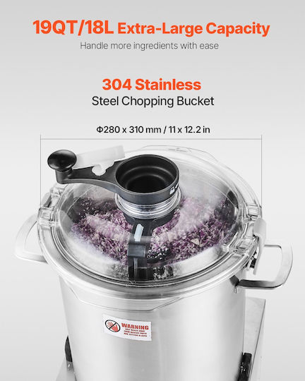 Vevor Küchenmaschine & Gemüsemixer 18L Edelstahl Lebensmittelqualität