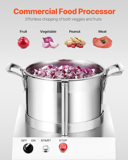 Vevor Food Processor & Vegetable Blender 6L Stainless Steel Food Grade