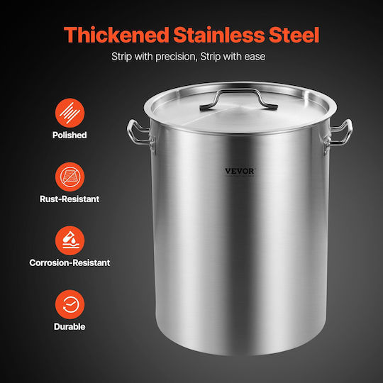 Vevor 36qt Stainless Steel Stockpot Kitchen Sauce Pot with Basket Lid