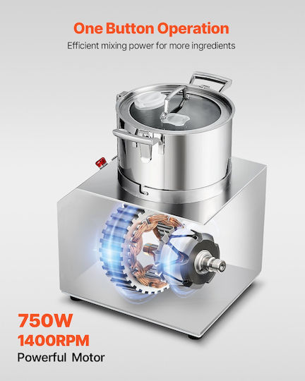 Vevor Food Processor & Vegetable Blender 6L Stainless Steel Food Grade