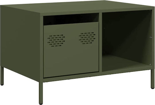 Masă Laterală Rectangulară Metalică Verde L68,5xL50xÎ43,5cm