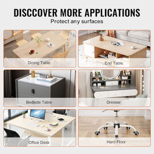 Προστατευτικό Τραπεζιού Vevor Pvc 42x60 Ιντσών Clear Plastic Desk Protector Πάχους 2,0mm