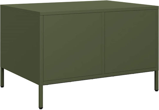Masă Laterală Rectangulară Metalică Verde L68,5xL50xÎ43,5cm