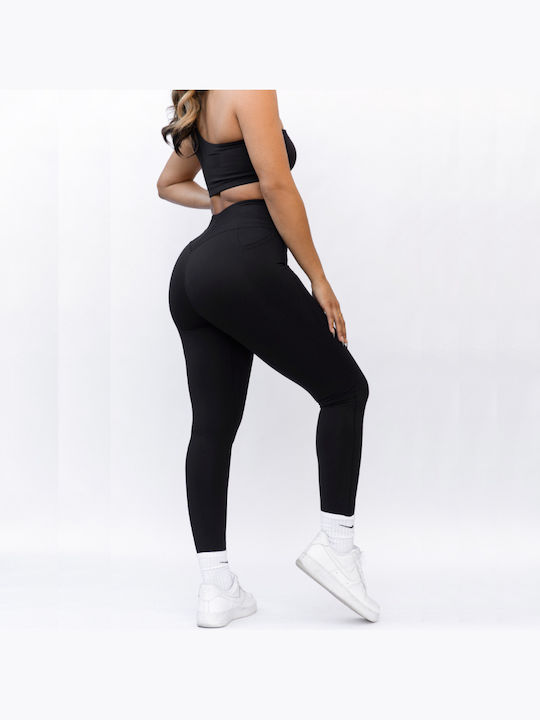 Zizel Training Women's Long High Waist Leggings Black