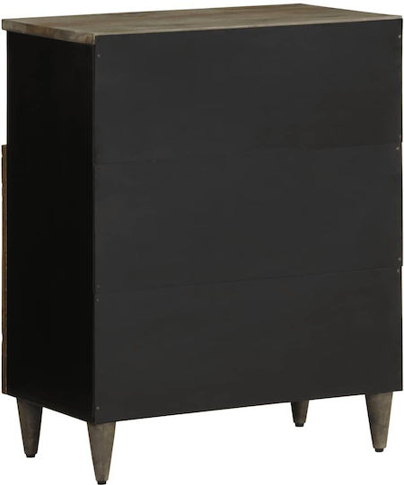 Comoda pentru Dormitor din Lemn Masiv Negru 60x33x75buc