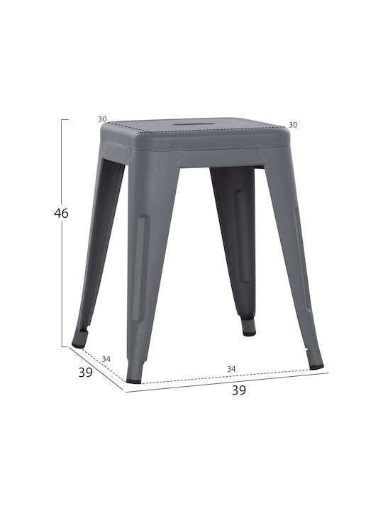 Stool Outdoor Melita Γκρι Ματ