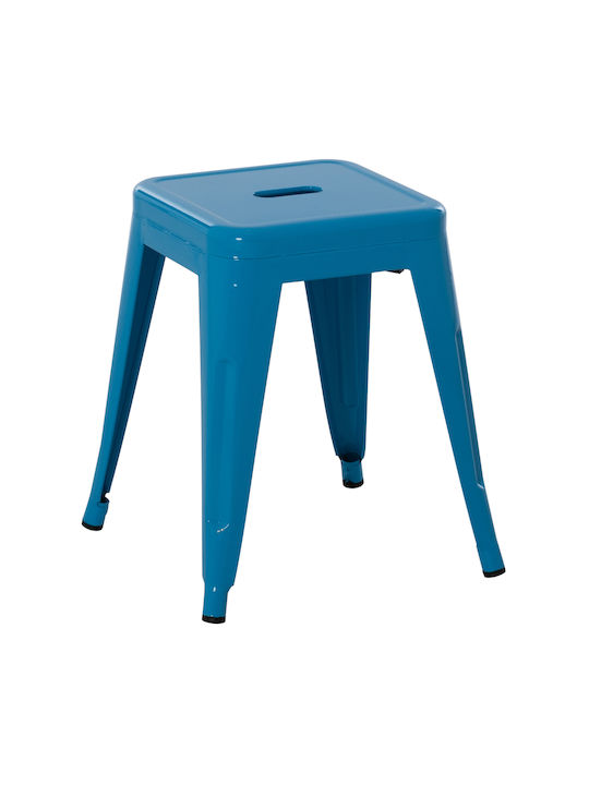 Metallic Outdoor Stool Melita Blue 37x37x45cm