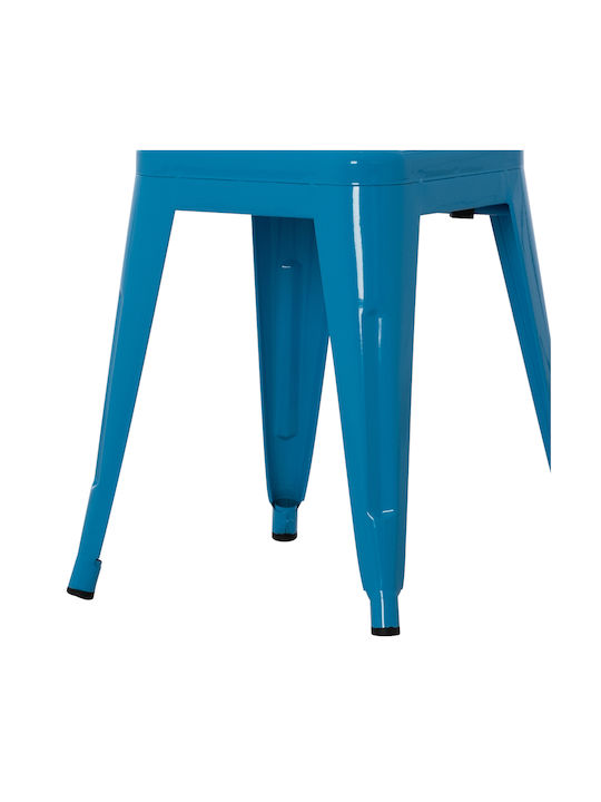 Metallic Outdoor Stool Melita Blue 37x37x45cm