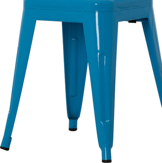 Taburet Metalic De Exterior Melita Albastru 37x37x45cm