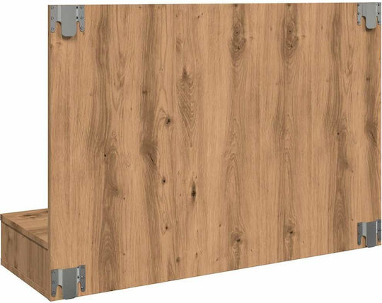 Wandmontage Schminktisch Schlafzimmer Holz Braun mit Spiegel 90x31.5x62cm