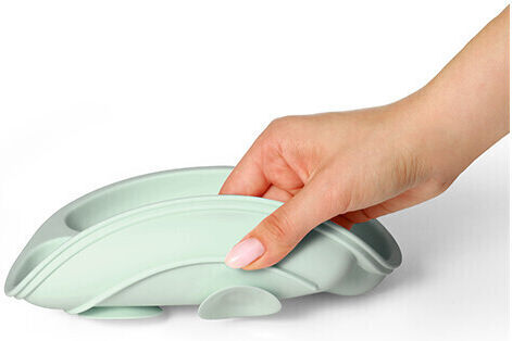 Babyono Baby Food Plate made of Silicone Green