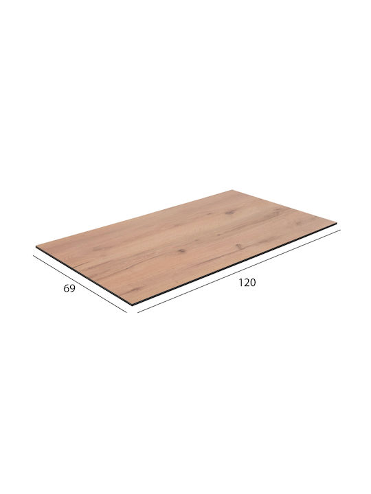 HomeMarkt Rectangular Table Surface made of Particleboard Natural 120x69cm HM5840.17 1pcs