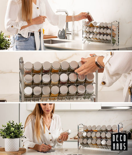 Deco Haus Gewürzgläser Regal – Dreistufiger Metallständer – Küchenorganizer Regal
