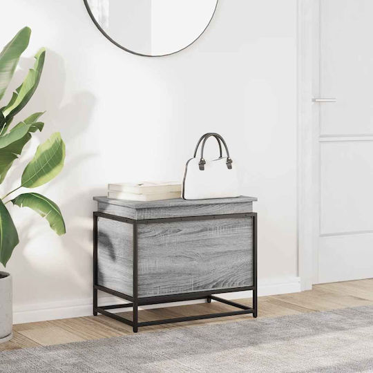 vidaXL Storage Box Wooden Decorative Trunk Gray 60x40x51.5cm