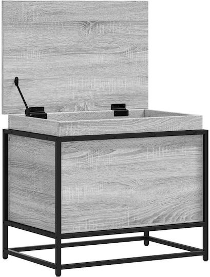 vidaXL Storage Box Wooden Decorative Trunk Gray 60x40x51.5cm