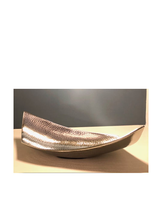 Karvounis Metallic Decorative Platter Silver 43x14x13cm