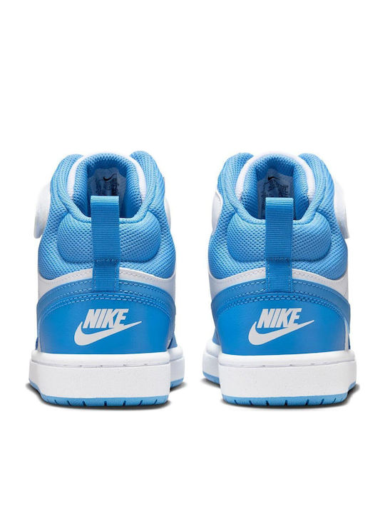 Court Borough Kids Sneakers High with Hoop & Loop Closure Blue