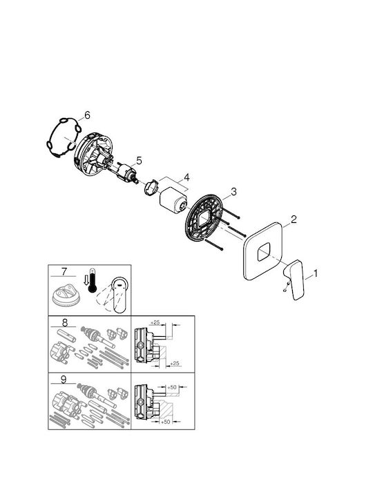 Grohe Mischpult Einbau für Dusche 1 Ausfahrt 4067393010616